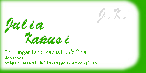 julia kapusi business card